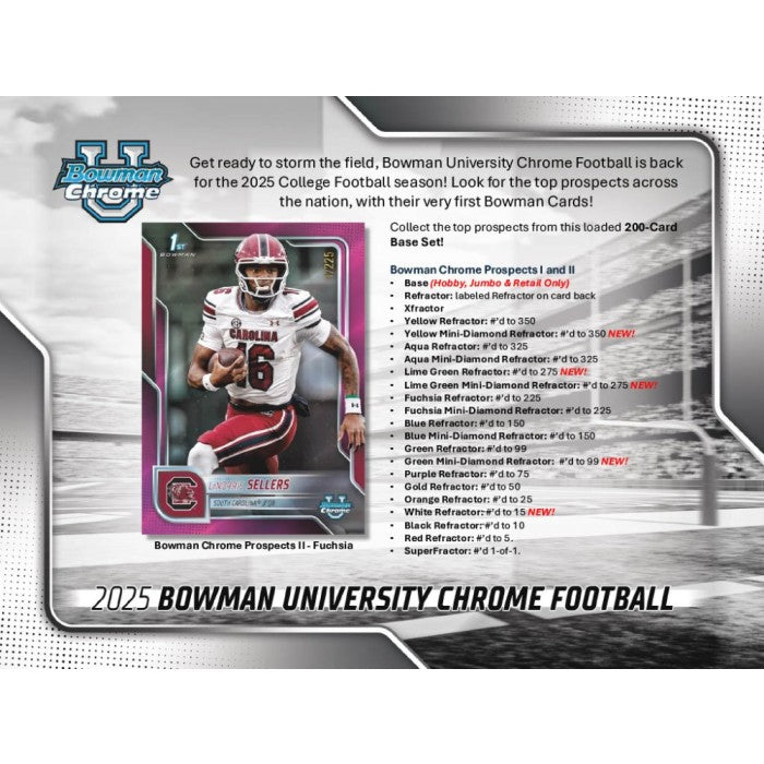 2025 Bowman University Chrome Football Mega Box