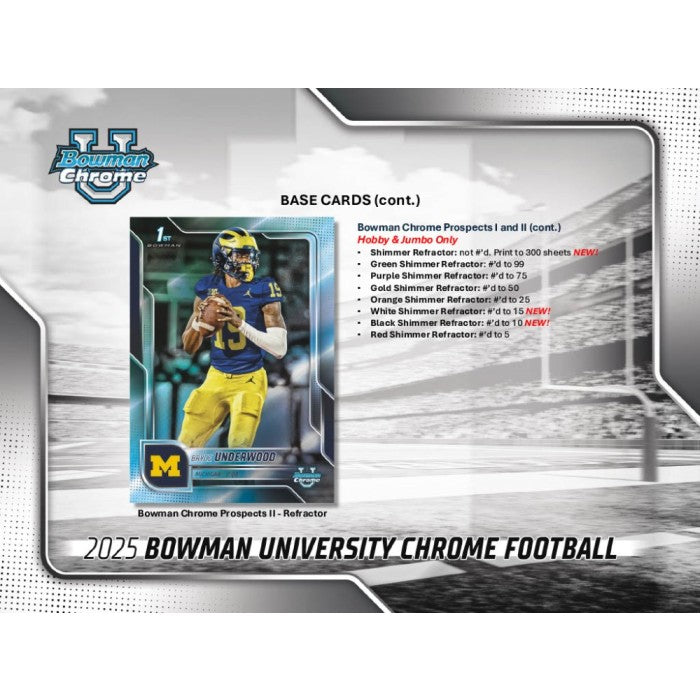 2025 Bowman University Chrome Football Mega Box