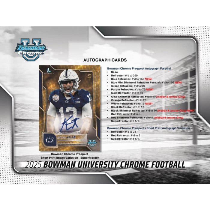 2025 Bowman University Chrome Football Jumbo Box
