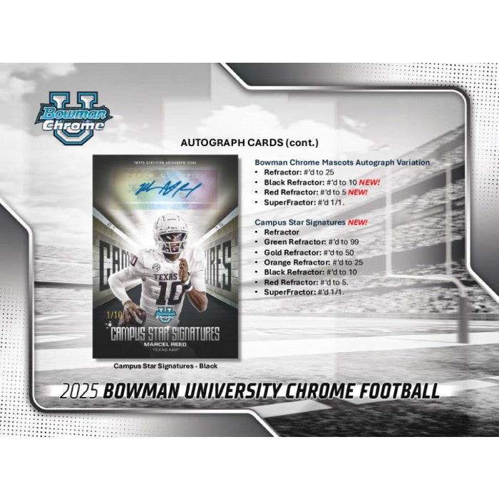 2025 Bowman University Chrome Football Jumbo Box