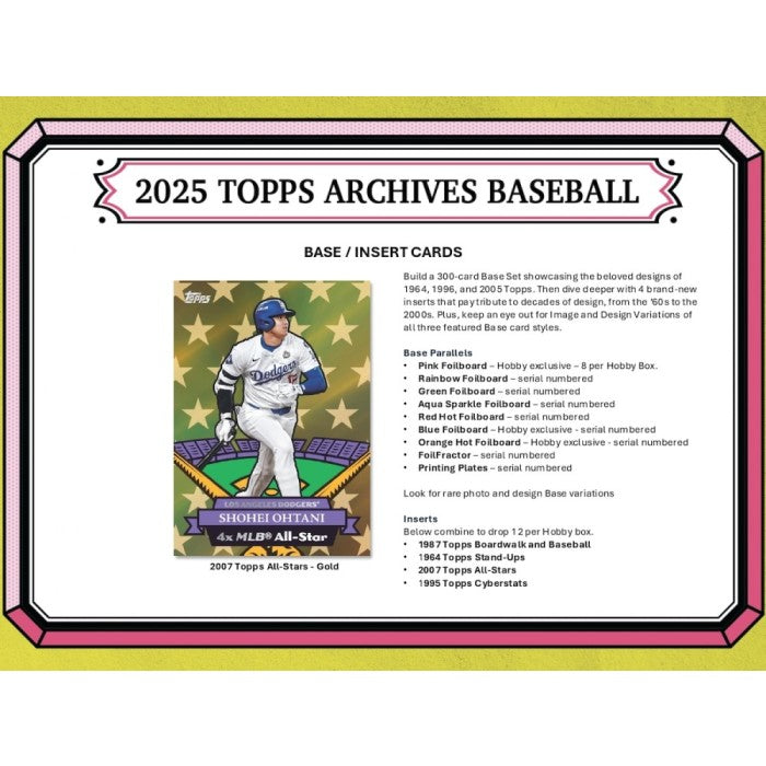2025 Topps Archives Baseball 7-Pack Blaster Box