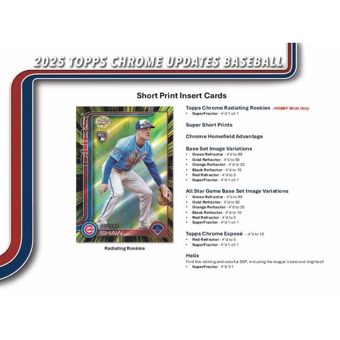 2025 Topps Chrome Update Series Baseball 7-Pack Blaster Box