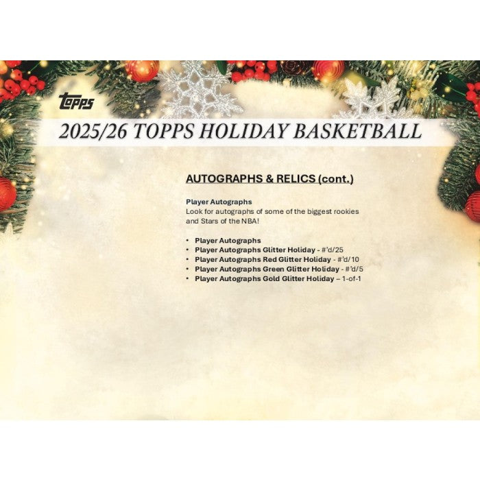 2025/26 Topps Holiday Basketball Mega Box
