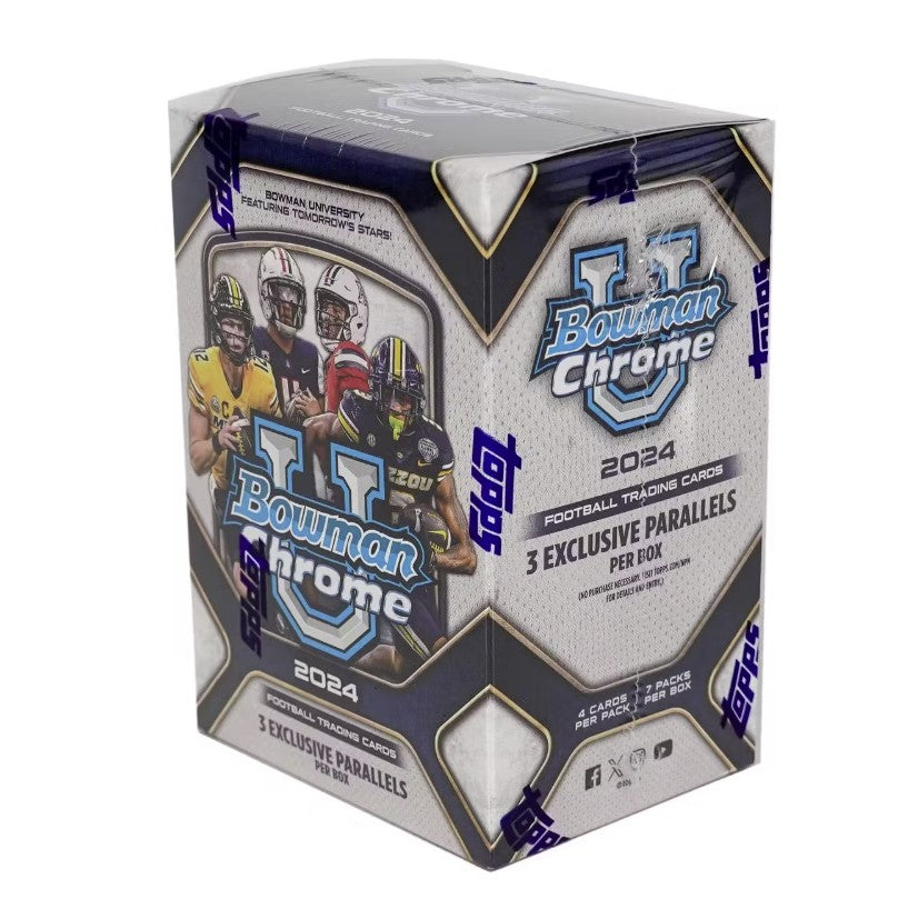 2024 Bowman University Chrome Football 7-Pack Blaster Box